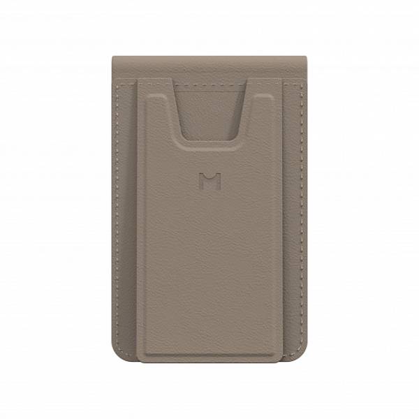 Кардхолдер Magssory Tripod Magnetic Vlog Wallet MagSafe с функцией штатива, экокожа, латте