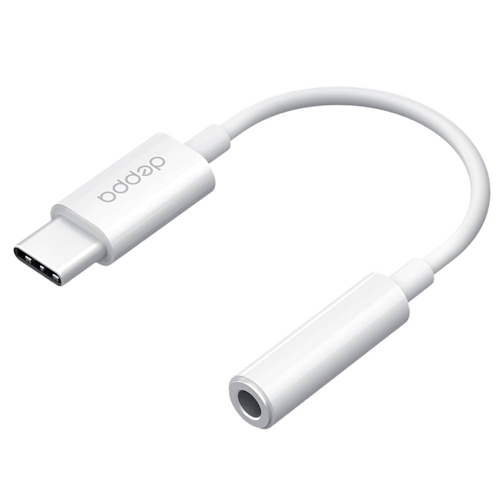 Переходник Deppa Type-C (M) - 3.5 mm jack (F) USB-C / jack 3.5mm, белый