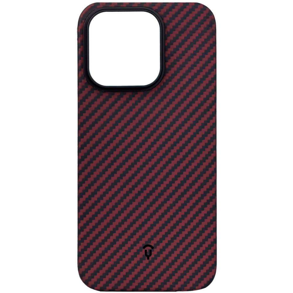Чехол-накладка Asynora Magnetic aramid fiber для iPhone 15 Pro, арамид (кевлар), красный