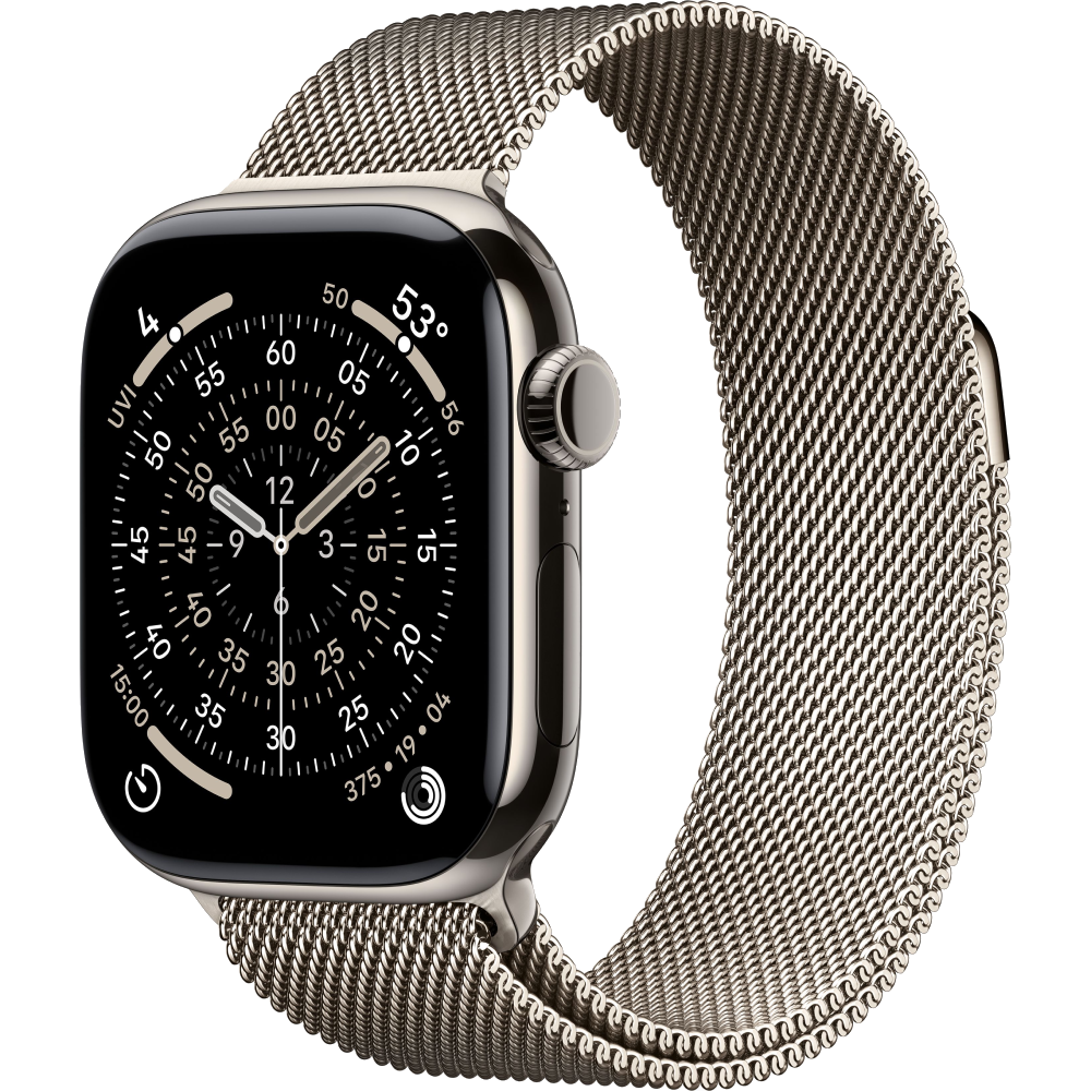 Смарт-часы Apple Watch Series 11 GPS + Cellular 42mm (Натуральный титан (Natural Titanium), Milanese Loop натуральный титан, размер One Size)