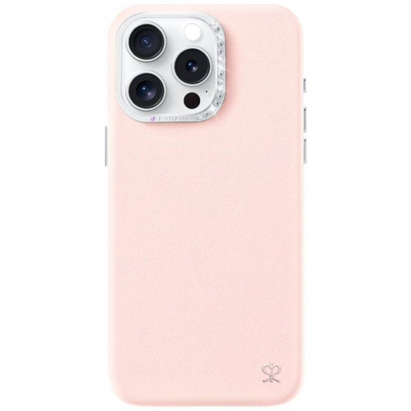 Чехол-накладка PYNANA Starry для iPhone 16 Pro, экокожа, розовый