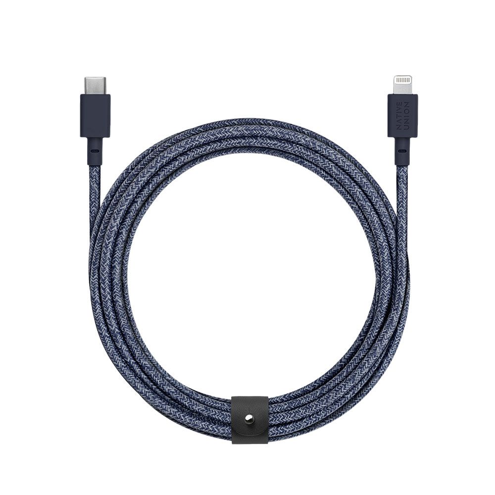 

Кабель Native Union Belt Cable USB-C / Lightning, 3м, синий