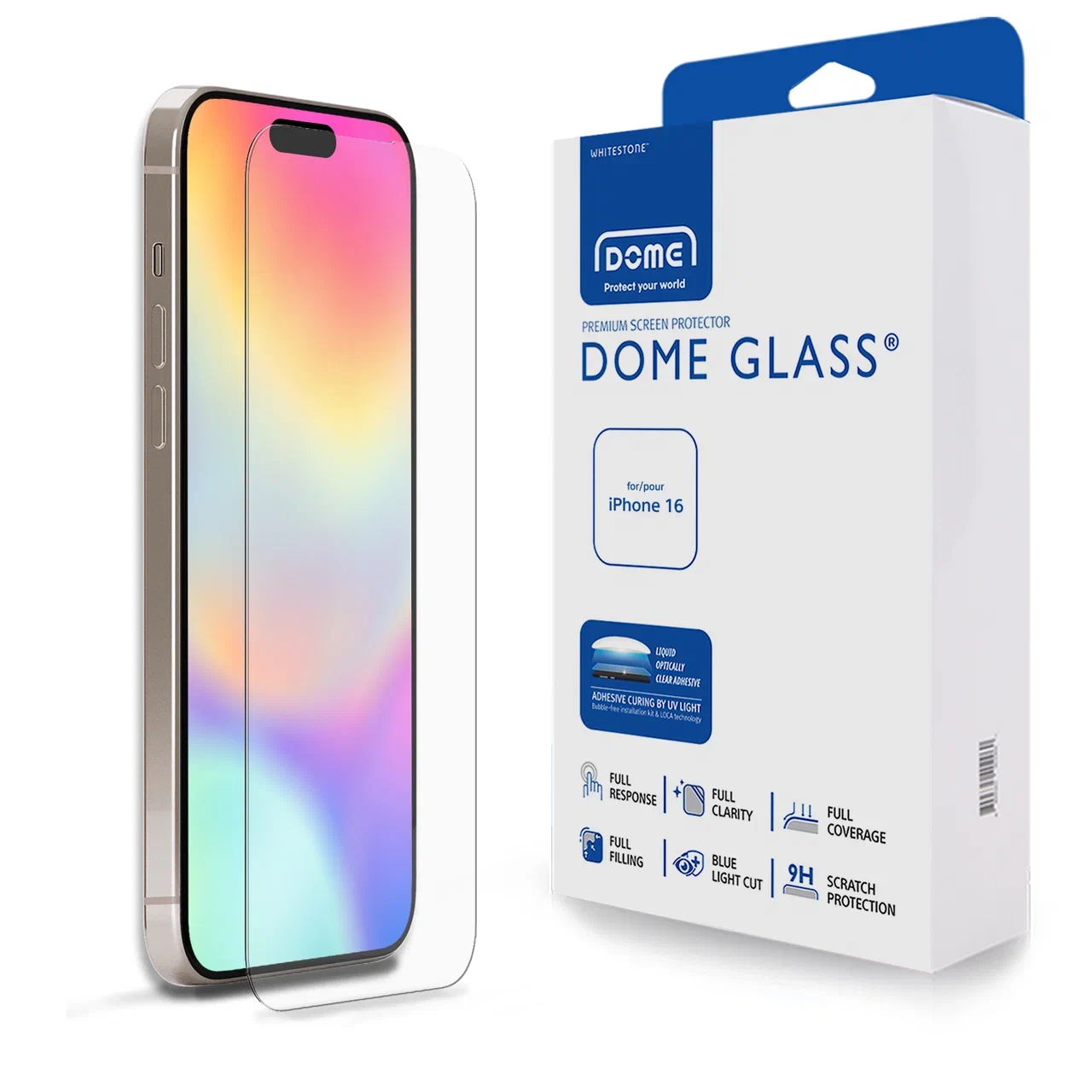 Защитное стекло Whitestone Dome glass для iPhone 16 (дисплей)