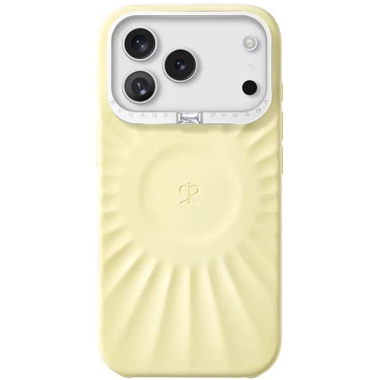 Чехол-накладка PYNANA Starlight Series для iPhone 17 Pro, экокожа, желтый