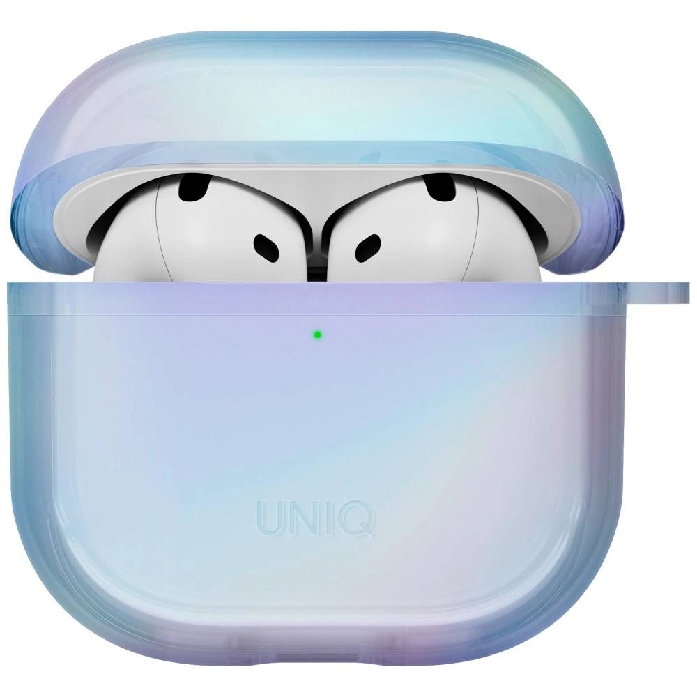Чехол Uniq Iridescia (holographic) синий, для AirPods 4/4 ANC