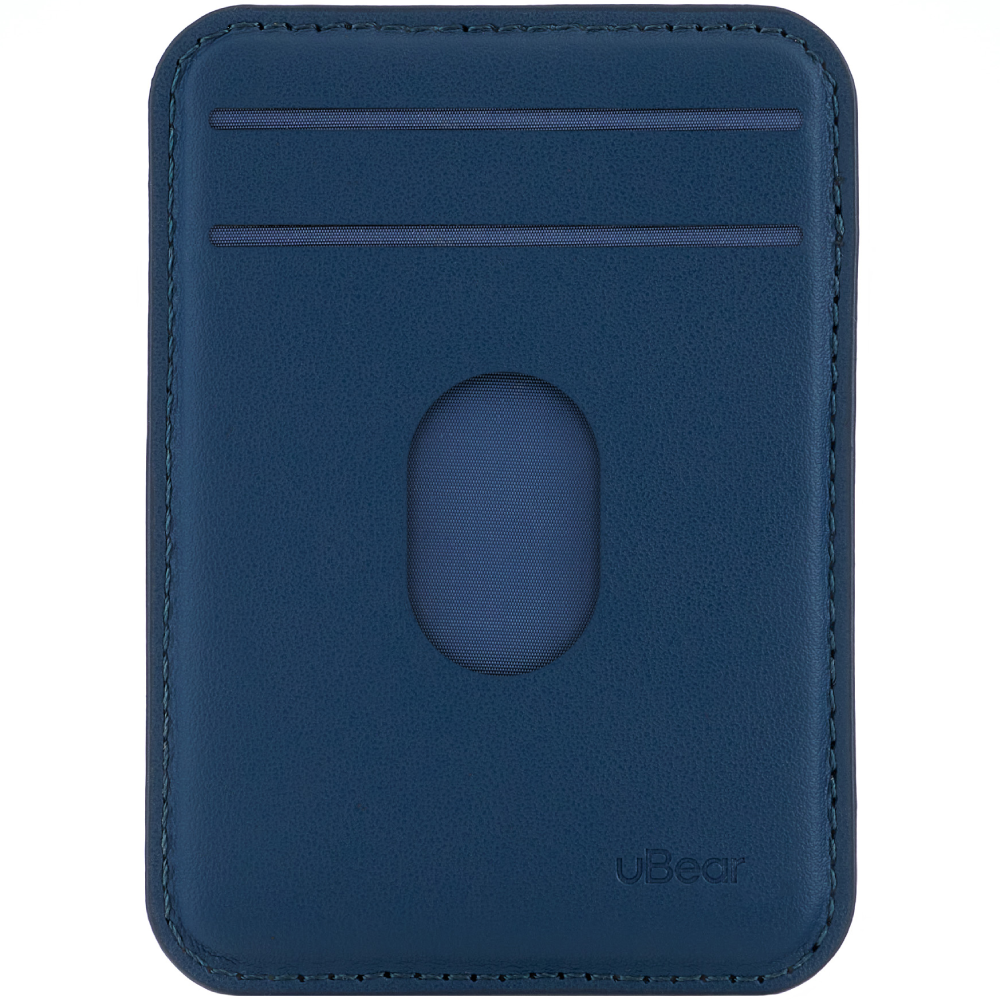 Кардхолдер uBear Split Find My MagSafe, экокожа, синий