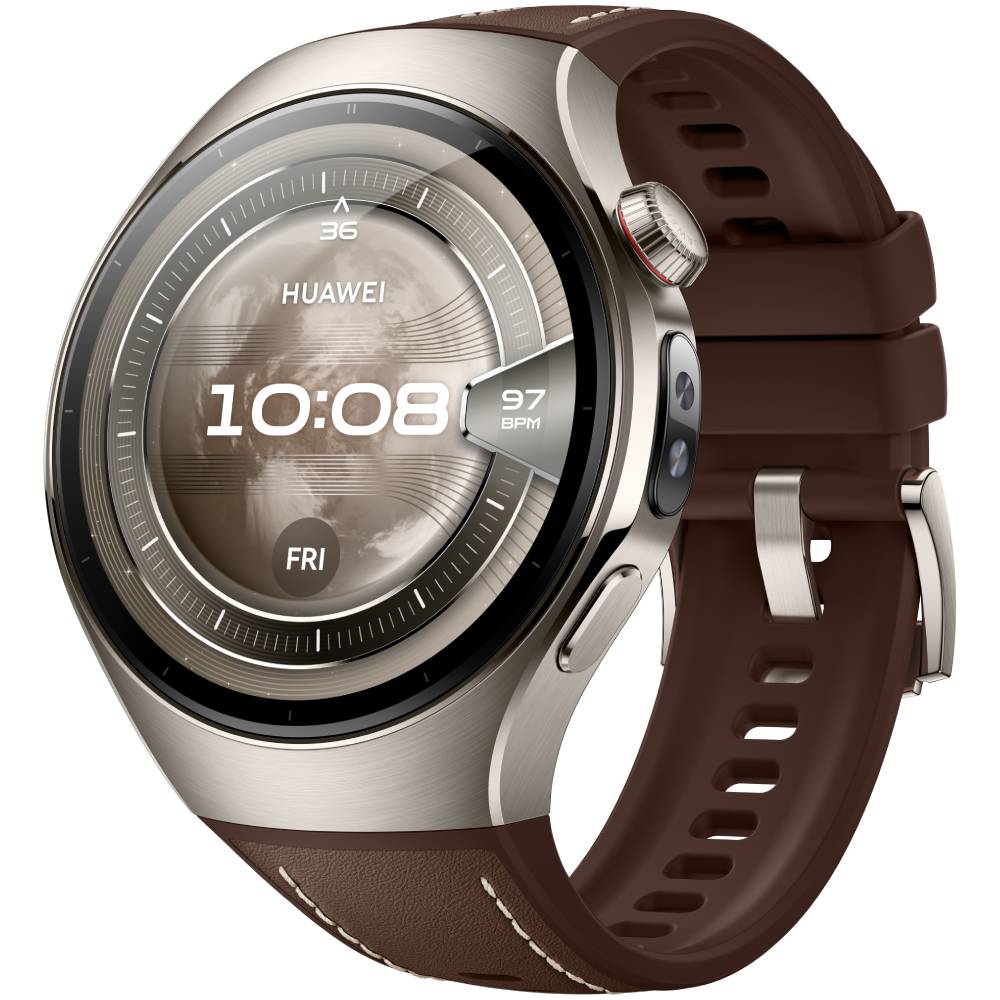 Смарт-часы Huawei Watch 5 GPS + Cellular 46mm (корпус - серый, ремешок - коричневый)