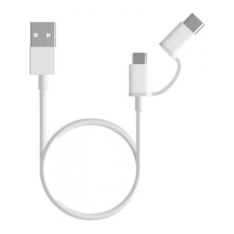 Кабель Xiaomi Mi 2-in-1 USB Cable Micro-USB to Type C белый