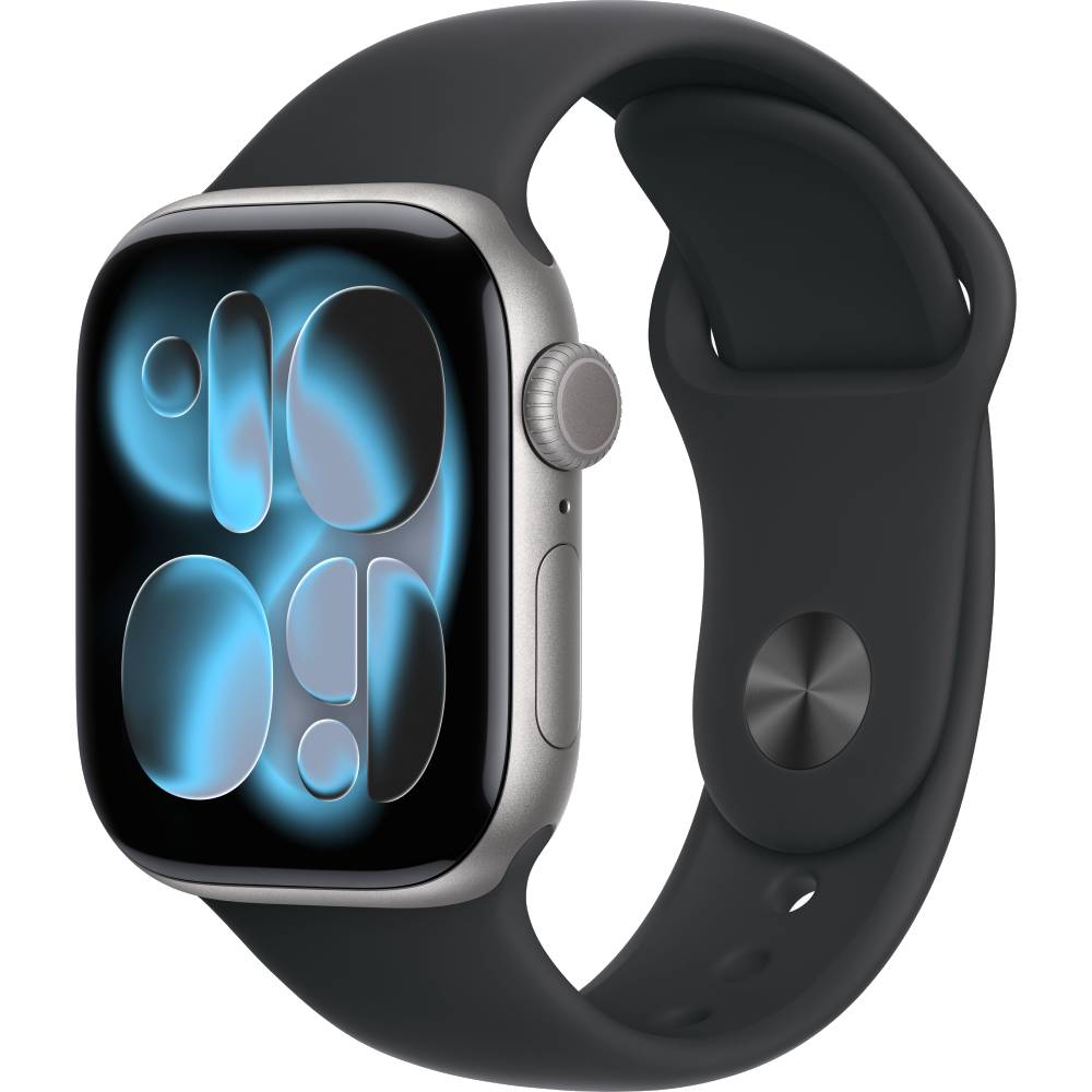 Смарт-часы Apple Watch Series 11 GPS 42mm (Космический серый (Space Gray), Sport Band чёрный, размер S/M)
