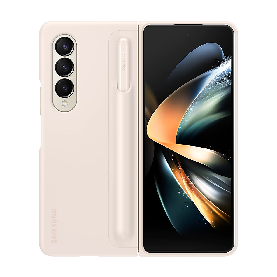 

Чехол-накладка Samsung Standing Cover с пером для Galaxy Z Fold4, силикон, песочный