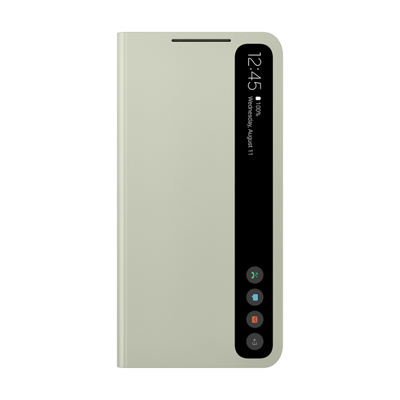 

Чехол-книжка Samsung Smart Clear View для Galaxy S21 FE, поликарбонат, оливковый
