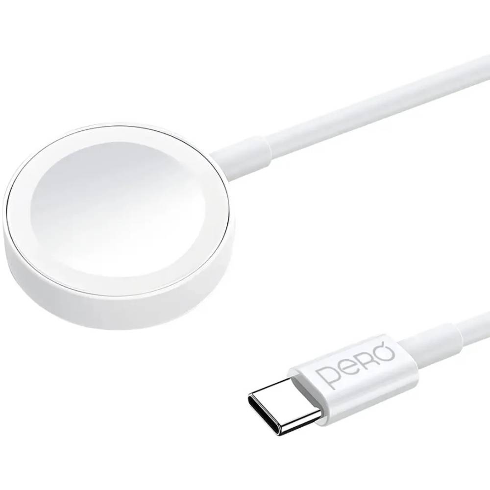 Зарядное устройство беспроводное PERO TC19 USB-C для Apple Watch, 2,5Вт, белый