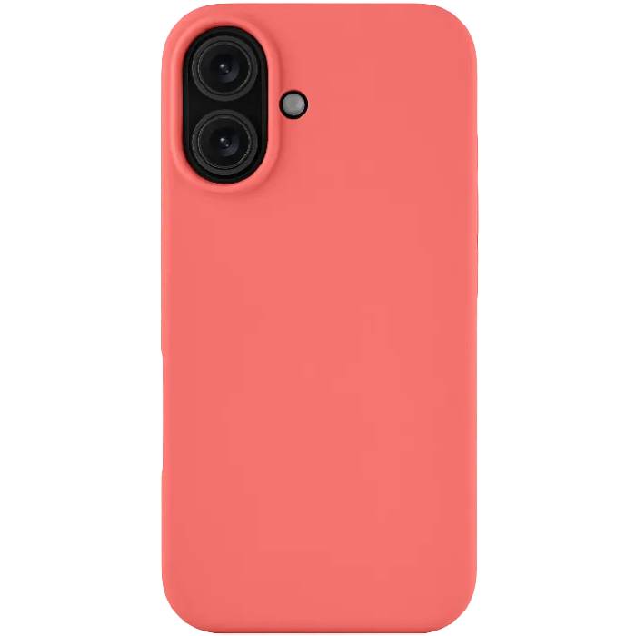 Чехол-накладка uBear Touch Mag Case для iPhone 16, силикон, коралловый