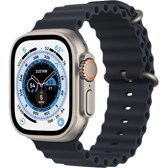 

Apple Watch Ultra GPS + Cellular 49mm (браслет Ocean Band темная ночь, IP6X), Титан