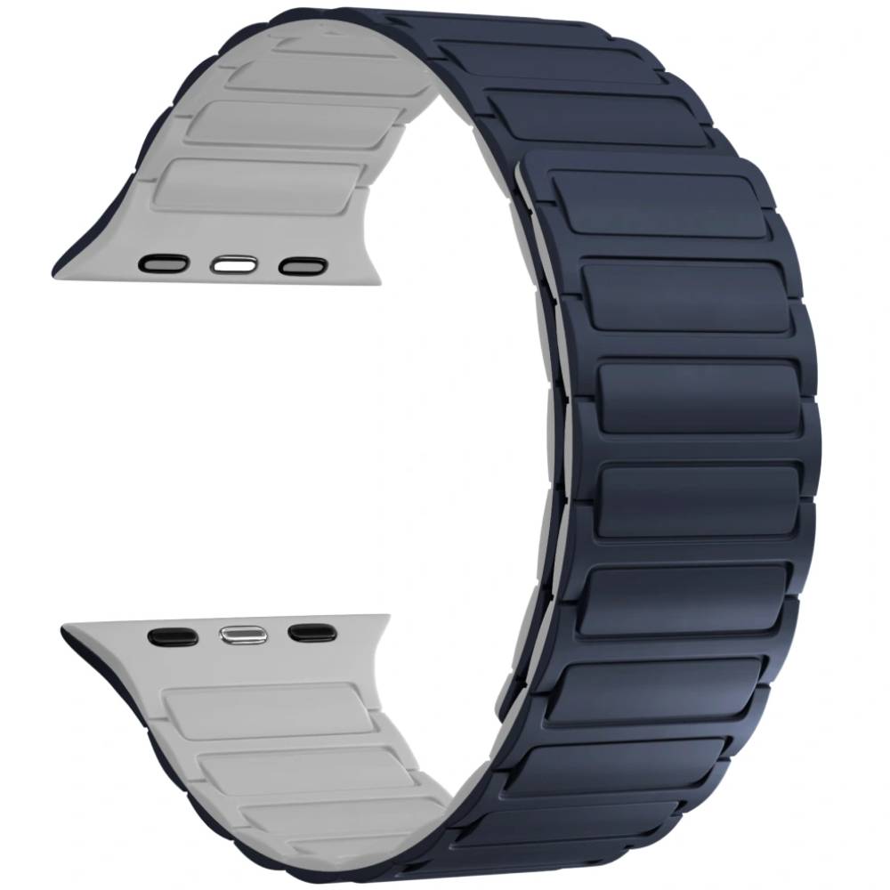 Ремешок Caweon Gacrux для Apple Watch 44mm/45mm/46mm/49mm, силикон, синий/серый