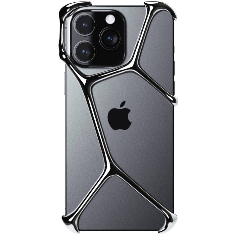 Чехол-накладка YNOT Shell для iPhone 16 Pro, авиационная сталь, серебристый