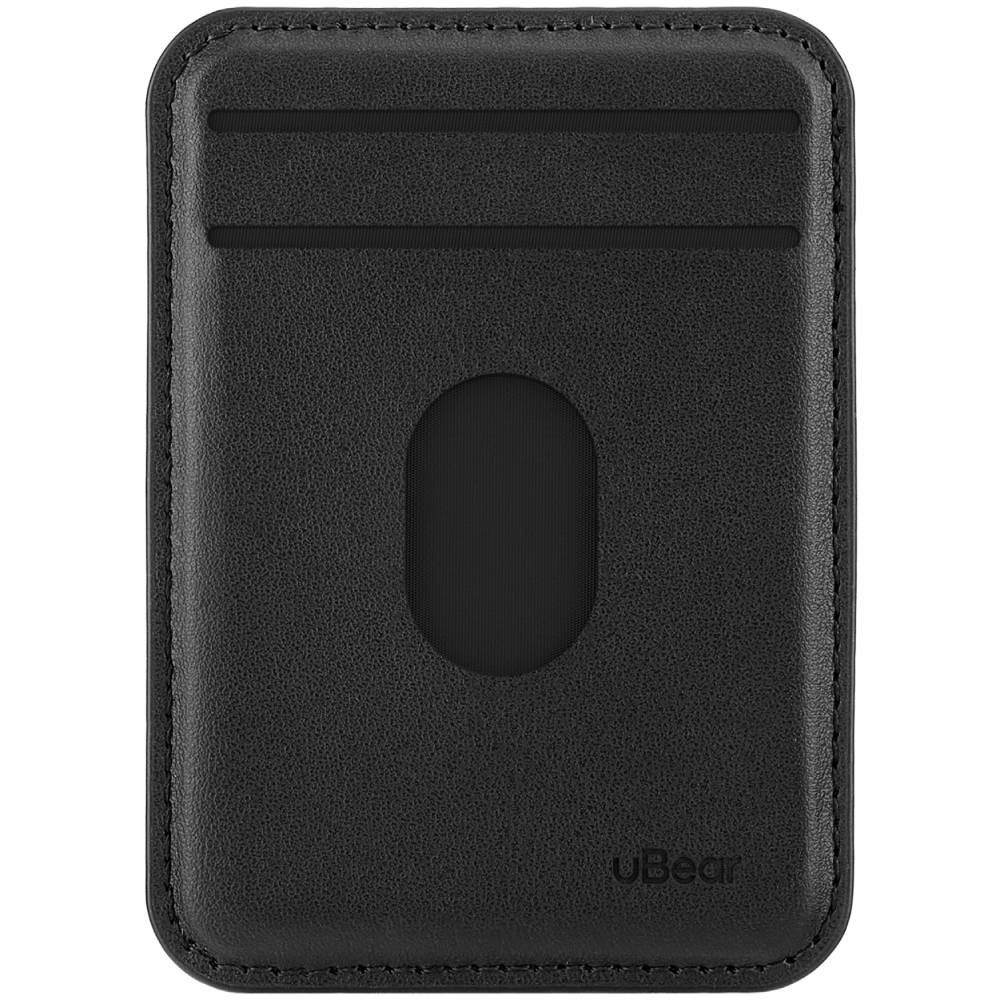 Кардхолдер uBear Split MagSafe, экокожа, черный