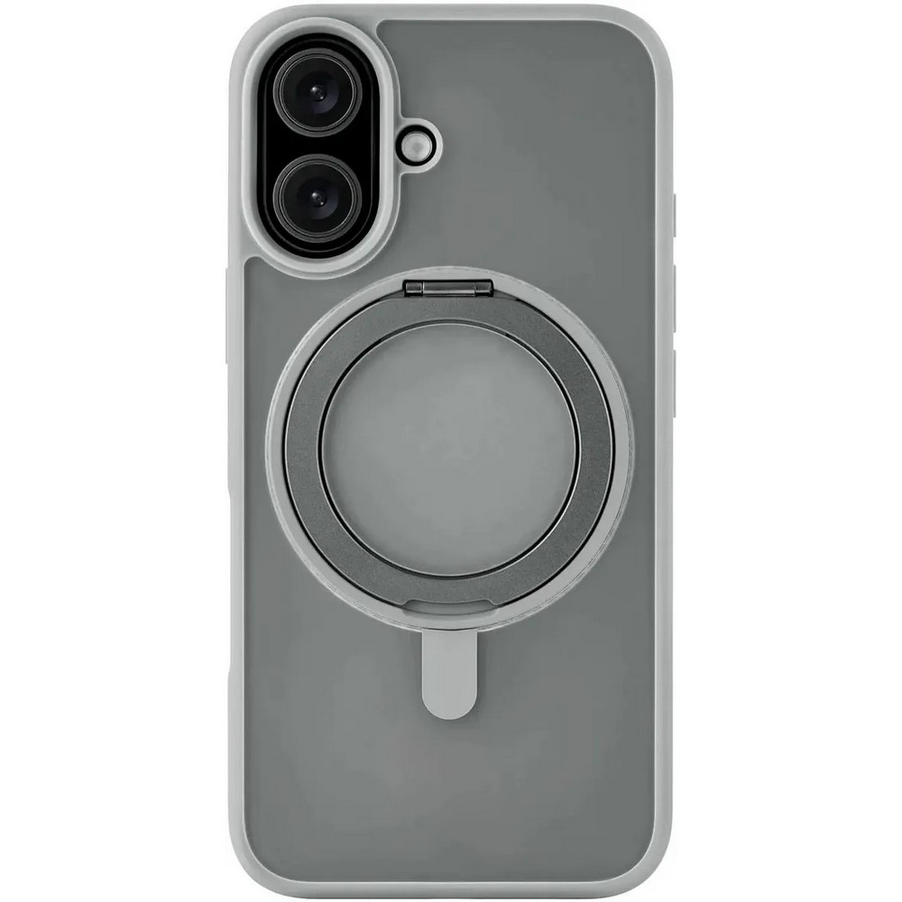 Чехол-накладка uBear Сlip 360 для iPhone 16, поликарбонат, серый