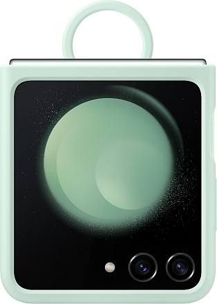 

Чехол-накладка Samsung с кольцом для Galaxy Z Flip5, силикон, светло-зеленый