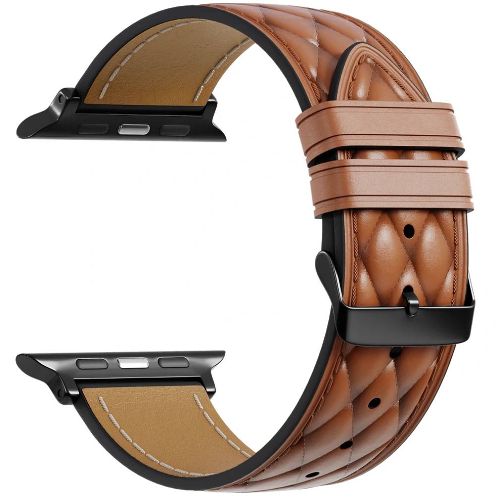 Ремешок Caweon Subra для Apple Watch 44mm/45mm/46mm/49mm, кожа, коричневый
