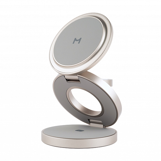 Зарядное устройство беспроводное Magssory Disc Signature Edition 3 в 1 для Samsung, 22Вт, титан