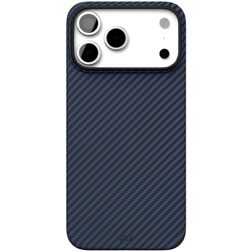 Чехол-накладка VLP Kevlar Case для iPhone 17 Pro Max, кевлар, синий