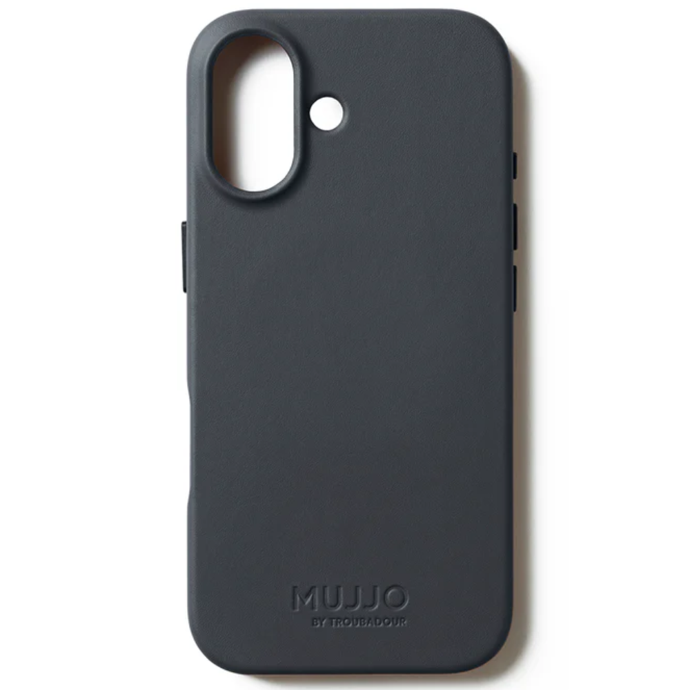 Чехол-накладка Mujjo Leather для iPhone 17, кожа, серый