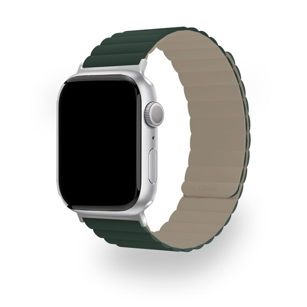 Ремешок uBear Mode для Apple Watch 42mm/44mm/45mm/49mm, M/L, силикон, зеленый/серый