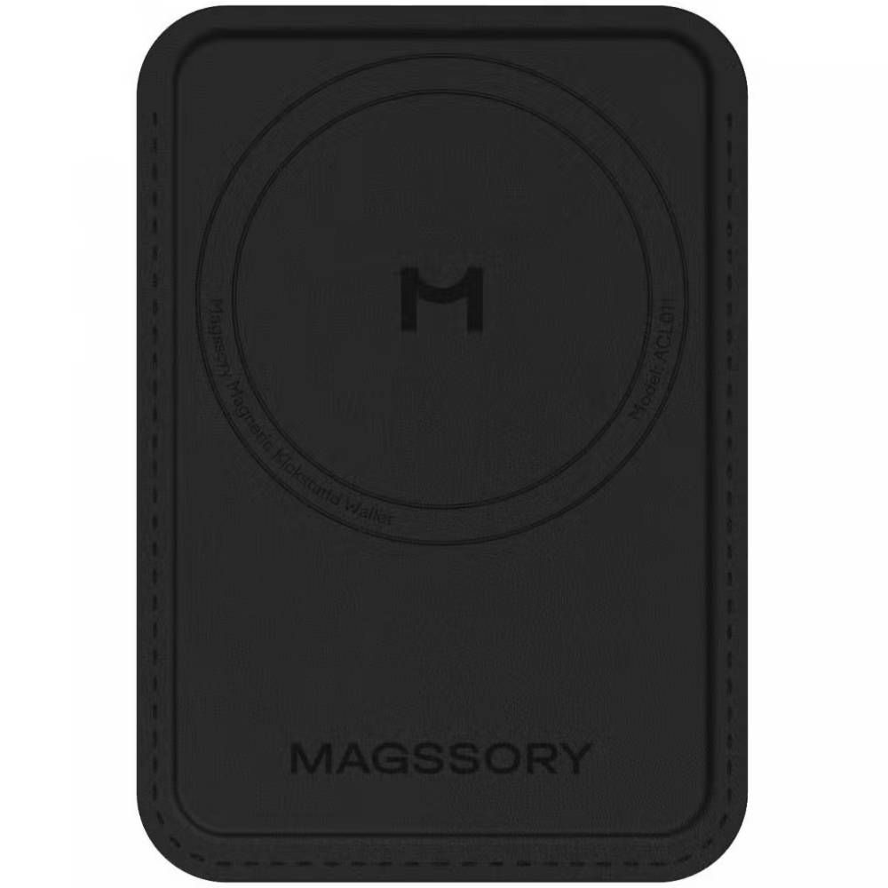 Кардхолдер Magssory Duo MagSafe, экокожа, черный
