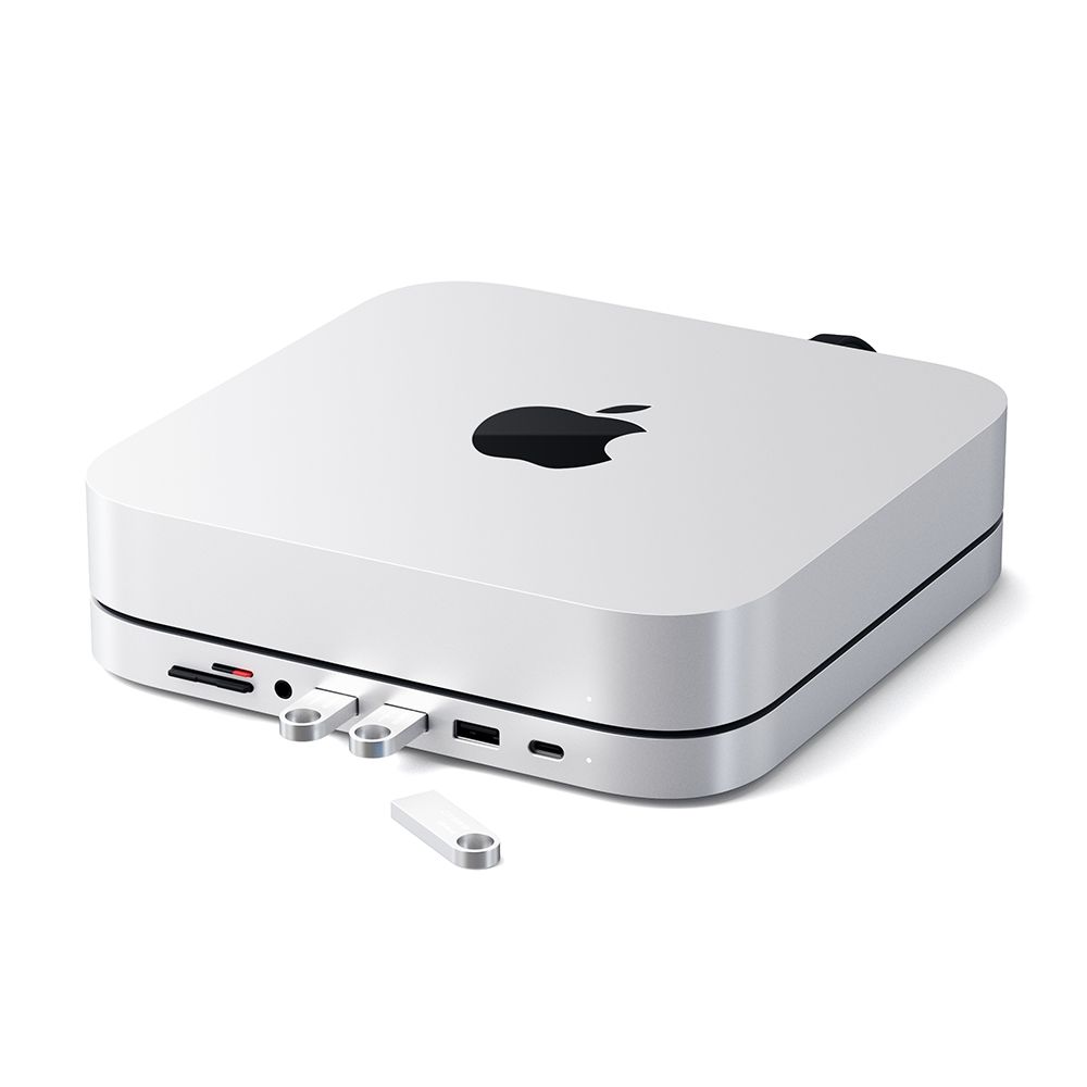 Док-станция Satechi Aluminum Stand Hub для Mac Mini, серебристый