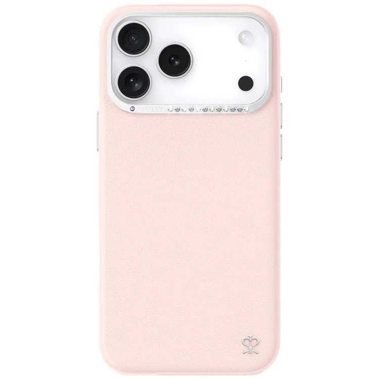 Чехол-накладка PYNANA Starry Series Swarovski для iPhone 17 Pro, экокожа, розовый