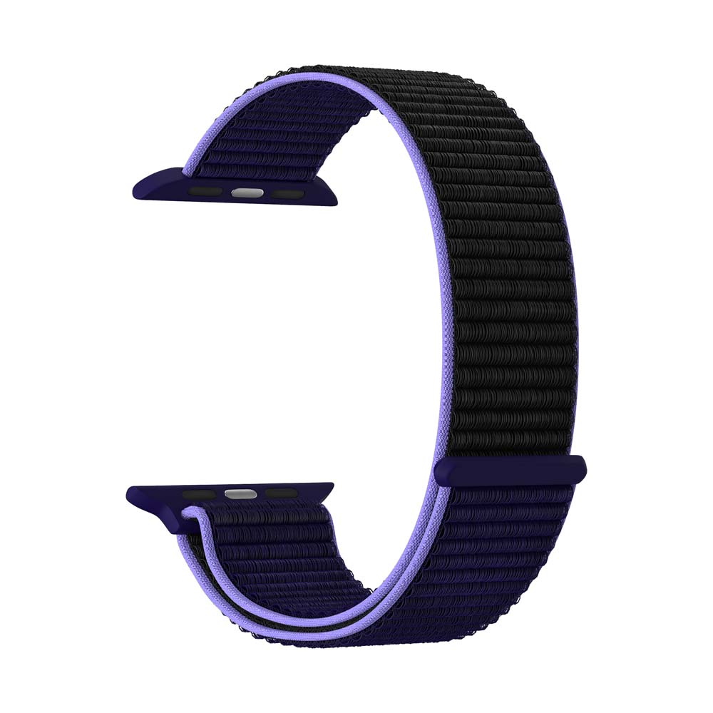 Ремешок Lyambda Vega для Apple Watch 40mm 40/38mm, Нейлон, черный/синий