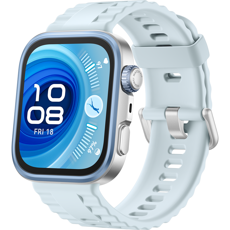 Смарт-часы Huawei Watch Fit 4 Pro GPS (корпус - серый, ремешок - голубой, IP68)