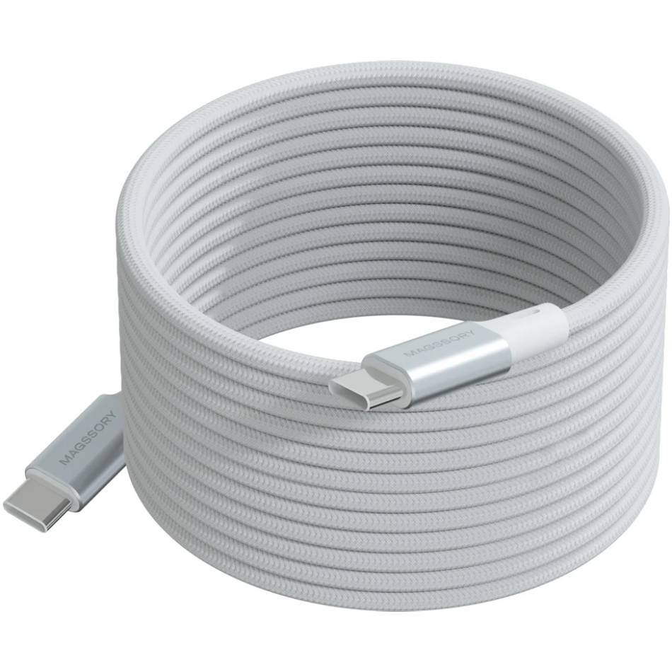 Кабель Magssory магнитный USB-C / USB-C, 240Вт 2,4м, белый