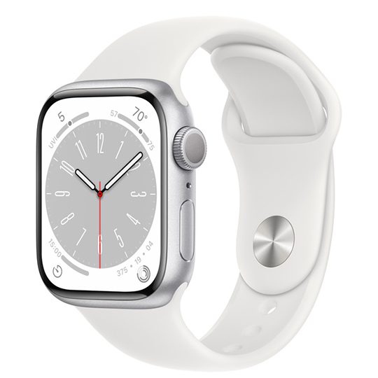 

Apple Watch Series 8 GPS 41mm (корпус - серебристый, спортивный ремешок белого цвета, IP6X)