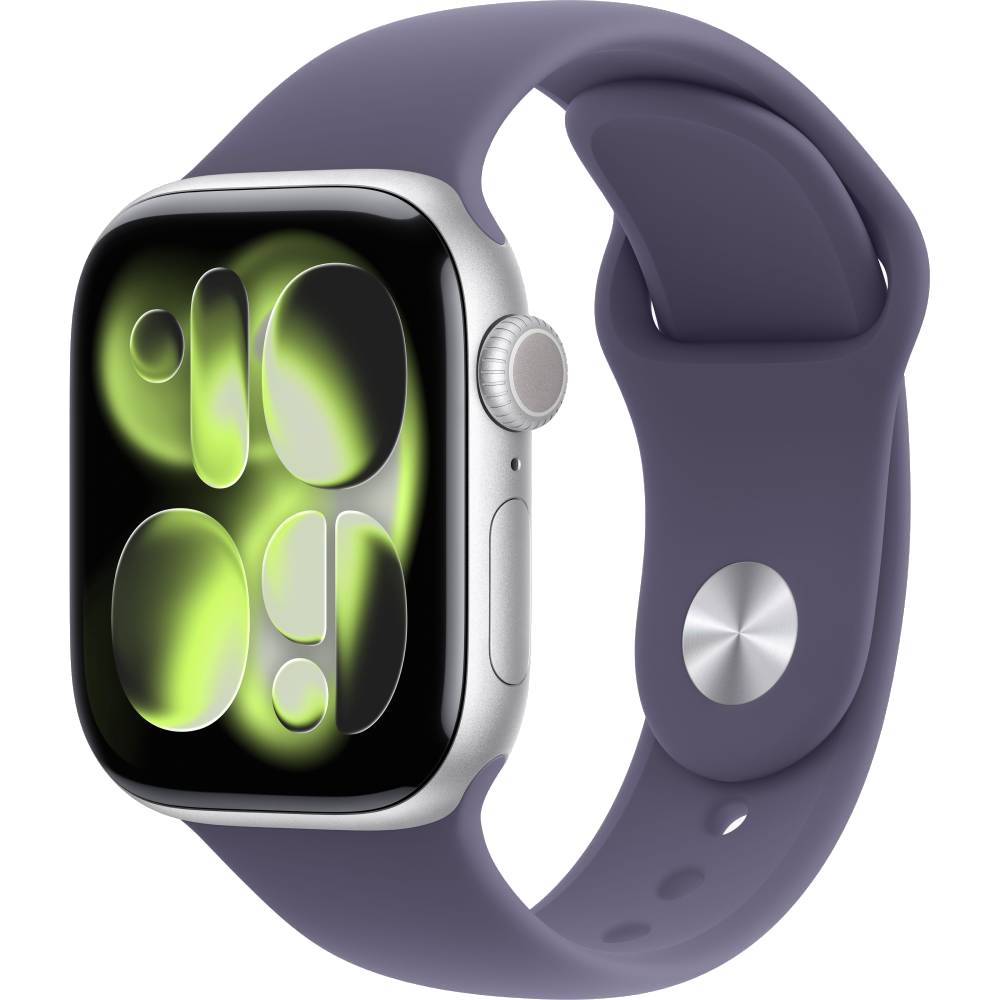 Смарт-часы Apple Watch Series 11 GPS 42mm (Серебристый (Silver), Sport Band фиолетовый, размер S/M)