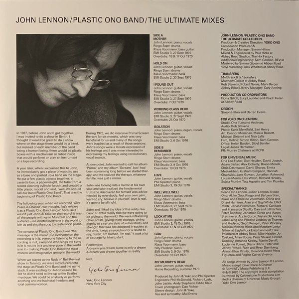 Виниловый альбом John Lennon / Plastic Ono Band - John Lennon / Plastic Ono Band (deluxe) (1970), Rock 602507354541 - фото 5