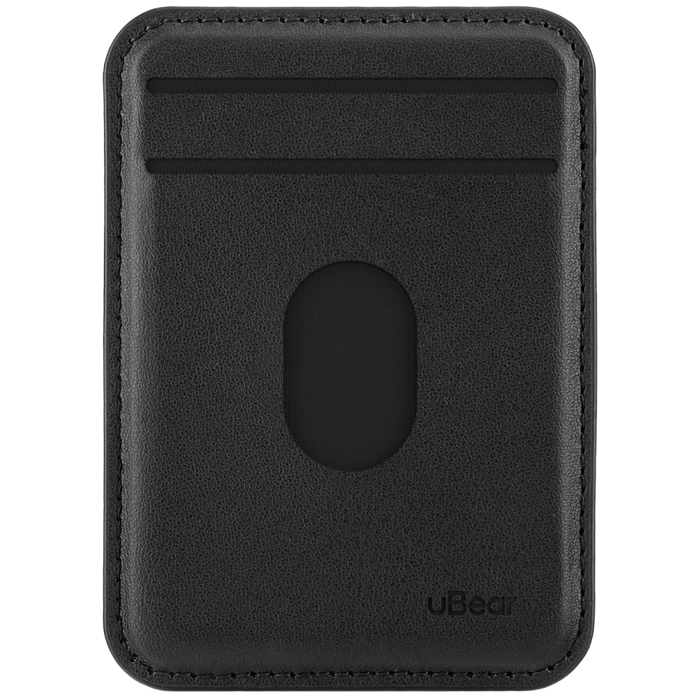 Кардхолдер uBear Split Find My MagSafe, экокожа, черный