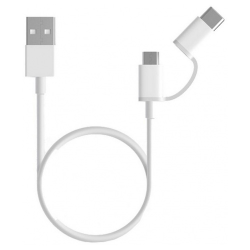 Кабель Xiaomi Mi 2-in-1 USB Cable MicroUSB to Type C белый