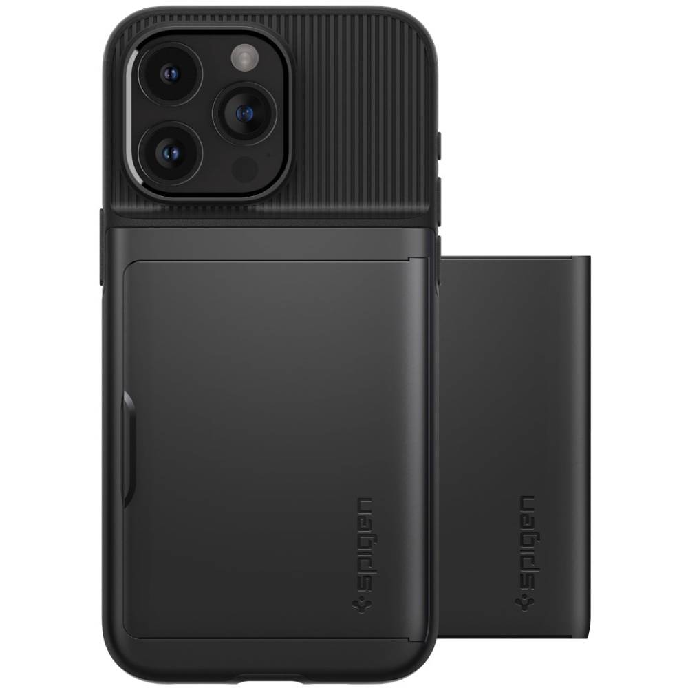 Чехол-накладка Spigen Slim Armor CS для iPhone 15 Pro Max, поликарбонат, черный