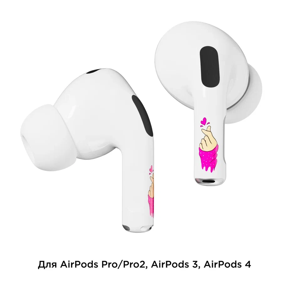 Наклейки VLP Easy Art Pink Heart Sign, для AirPods Pro/Pro 2
