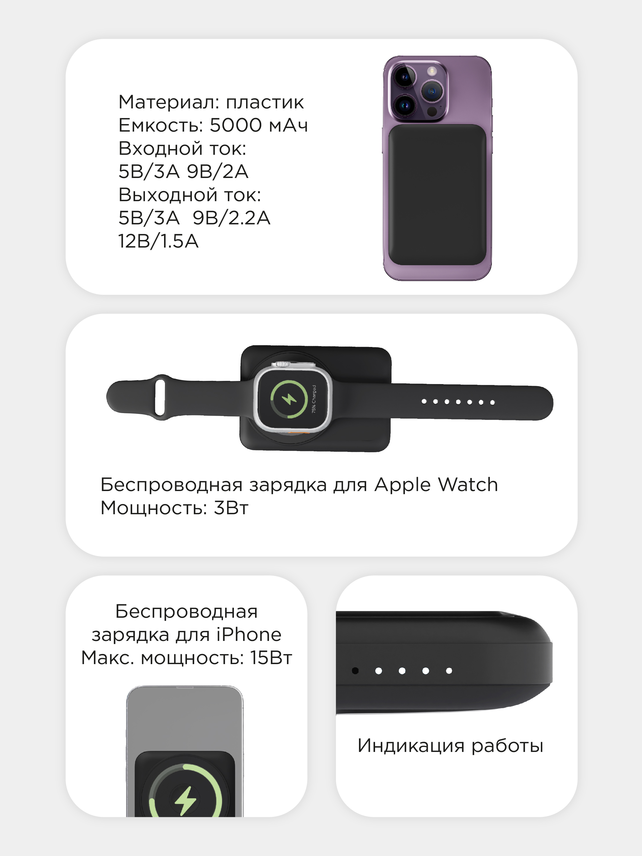 Внешний аккумулятор c БЗУ VLP Dual Magsafe PowerBank 5000 мАч, белый купить  в iPort - Apple Premium Reseller в Санкт-Петербурге