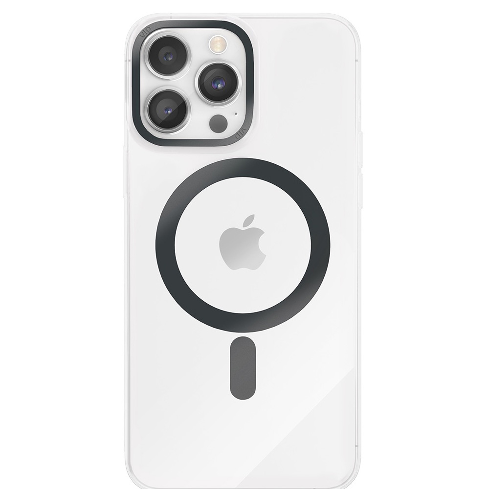 

Чехол-накладка VLP Line case MagSafe для iPhone 14 Pro Max, поликарбонат, черный