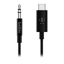 Кабель Belkin mini-jack 3.5 mm / USB-C, 0,9м, черный - 0