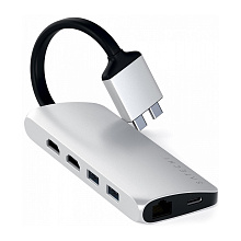 Адаптер мультипортовый Satechi Type-C Dual Multimedia Adapter 8 в 1, серебристый - 0