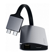 Адаптер мультипортовый Satechi Type-C Dual Multimedia Adapter 8 в 1, серый космос - 1