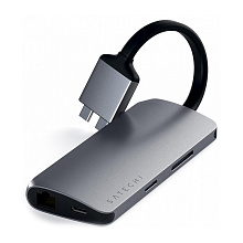 Адаптер мультипортовый Satechi Type-C Dual Multimedia Adapter 8 в 1, серый космос - 2