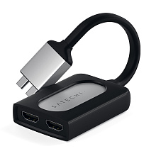 Адаптер мультипортовый Satechi Type-C Dual HDMI Adapter 3 в 1, серебристый - 1