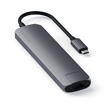 Адаптер мультипортовый Satechi Type-C Slim Multiport with Ethernet Adapter 7 в 1, серый космос - 2