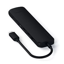 Адаптер мультипортовый Satechi Type-C Slim Multiport with Ethernet Adapter 7 в 1, черный - 2